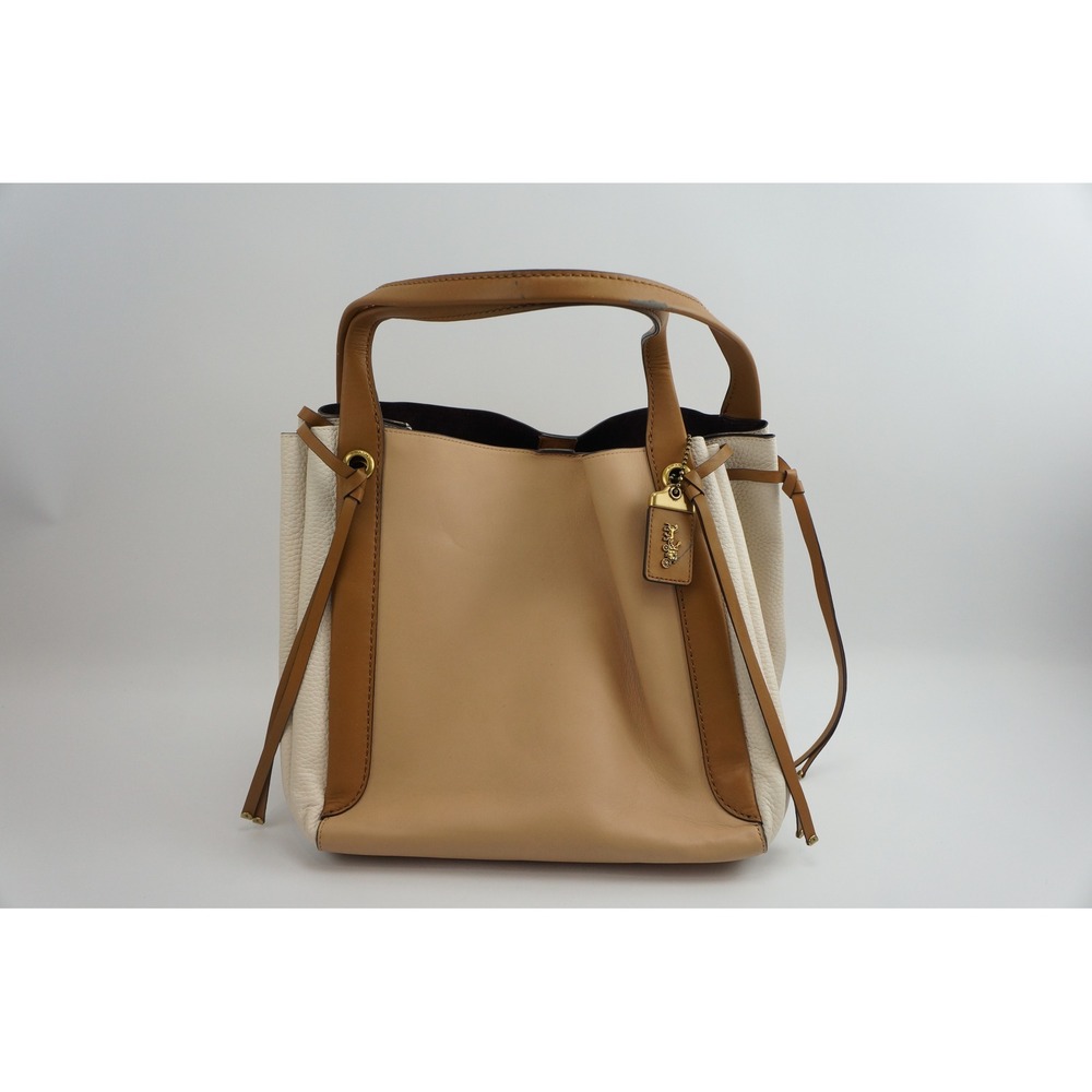 Coach Harmony Hobo Bag Tan‎ Beige Beechwood Colorblock Leather 53353 Good